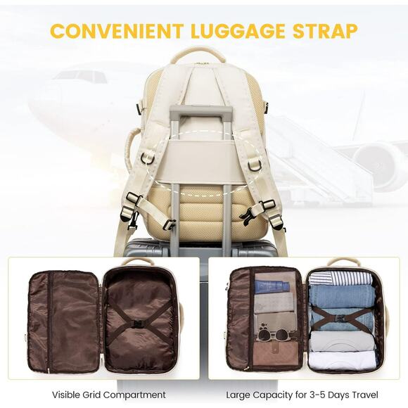 Carry-on Luggage Backpack,Waterproof Travel Laptop Backpack Flight Approved Fit main image 6